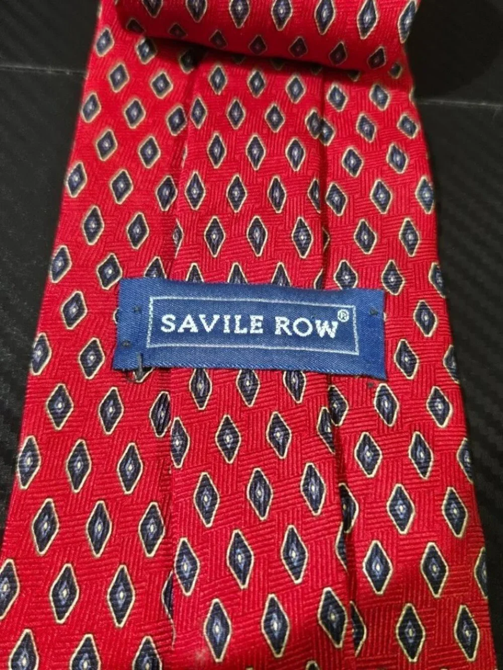 Savile Row Red Geometric Patterned Men's Tie